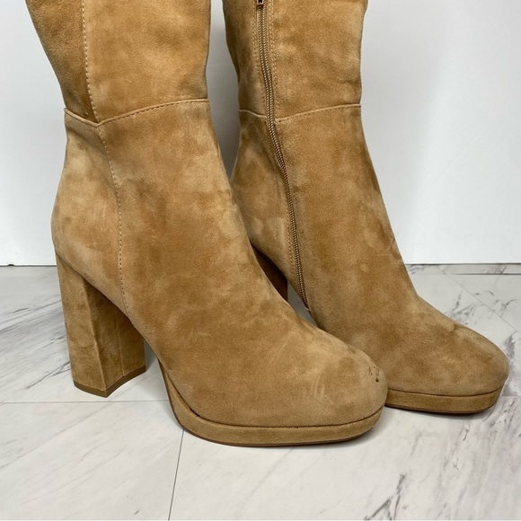 Steve Madden Marcello Tan Suede Heeled Tall Boot 9 1/2 M - Picture 10 of 16